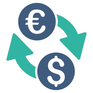 Euro dolar düz vektör simge Değiştir