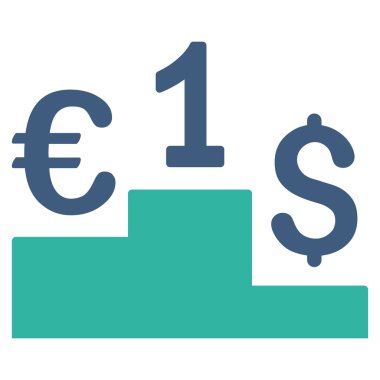 Para birimi rekabet düz vektör simgesi