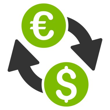 Euro dolar düz vektör simge Değiştir