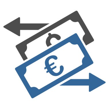 Banknot Exchange düz vektör simgesi