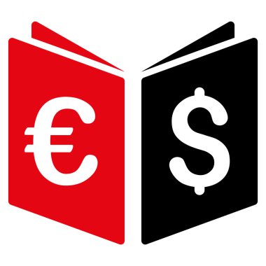 Para birimi kitap düz vektör simgesi