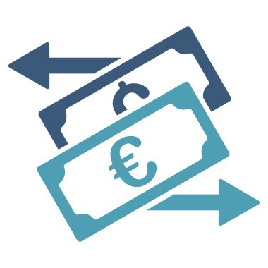 Banknot Exchange düz vektör simgesi