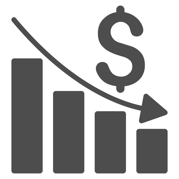 Sales Crisis Chart Flat Vector Icon — Stock Vector