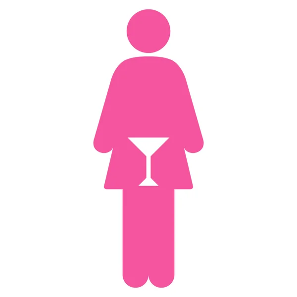 トイレの女性フラット ベクトル アイコン — ストックベクタ