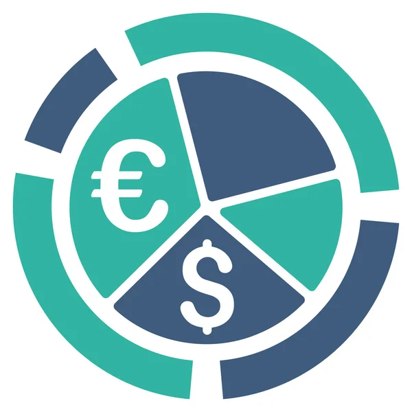 Valuta Diagram platt vektor Icon — Stock vektor