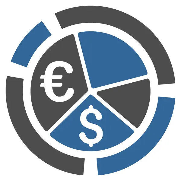 Diagramme de devises Icône vectorielle plate — Image vectorielle