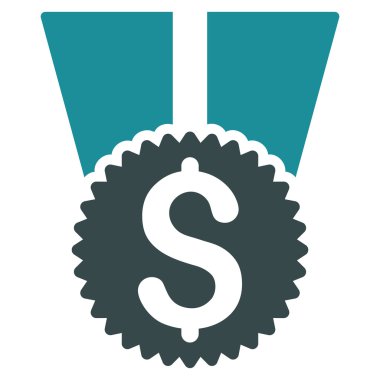 Para ödülü düz vektör simgesi