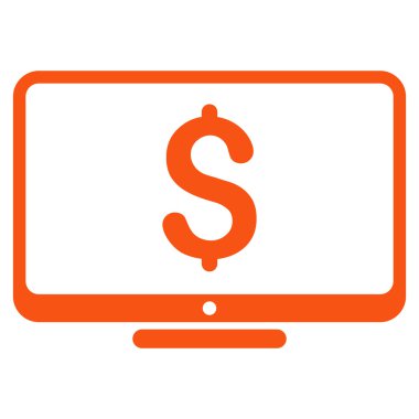 Doları monitör düz vektör simgesi