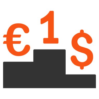 Para birimi rekabet düz vektör simgesi