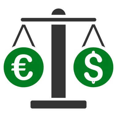 Döviz Alım ağırlık düz vektör simgesi