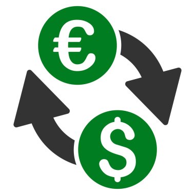 Euro dolar düz vektör simge Değiştir