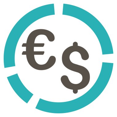 Para birimi diyagramı düz vektör simgesi