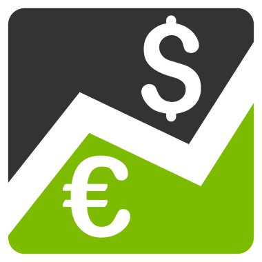 Forex piyasası grafik düz vektör simgesi