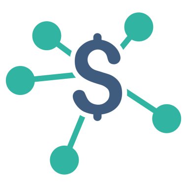 Finansal bağlantılar düz vektör simgesi