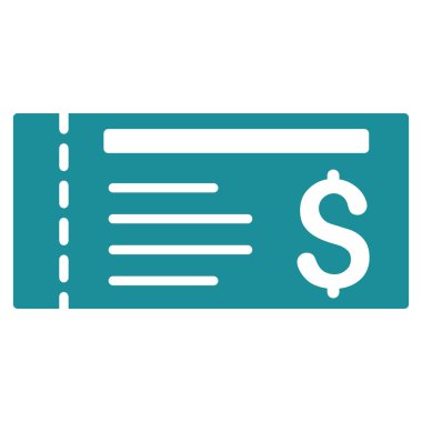 bilet düz vektör simgesi