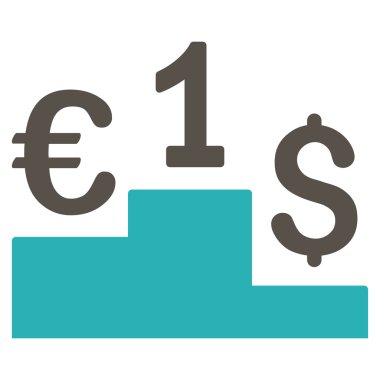 Para birimi rekabet düz vektör simgesi