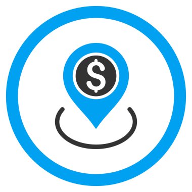 Banka yuvarlak vektör simgesi yerleştir