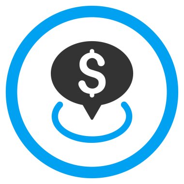 Banka konum yuvarlak vektör simgesi