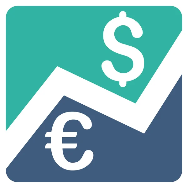 Forex markt grafiek platte Vector Icon — Stockvector