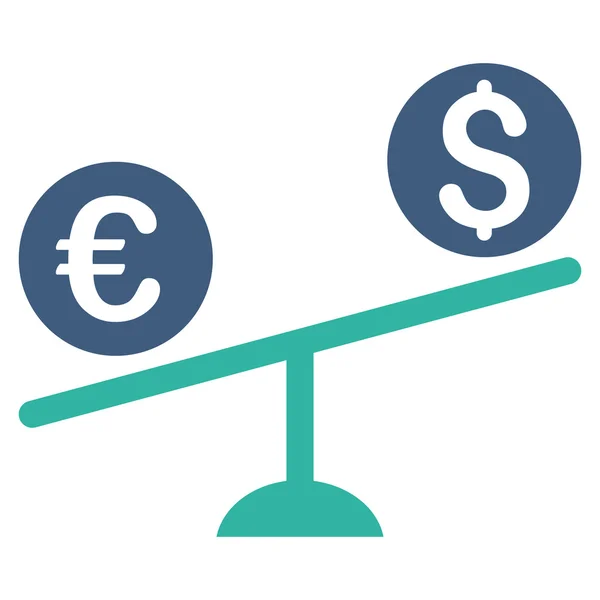 Cambio de divisas oscilación plana Vector icono — Vector de stock