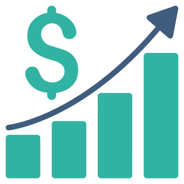 Ikona płaskie wektor wykres wzrost sprzedaży — Wektor stockowy