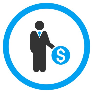 Bankacı yuvarlak vektör simgesi