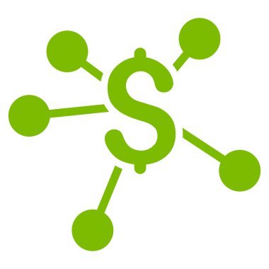 Finansal bağlantılar düz vektör simgesi