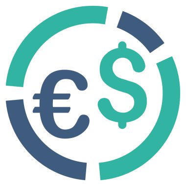 Para birimi diyagramı düz vektör simgesi