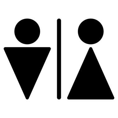 WC kişi düz vektör simgesi