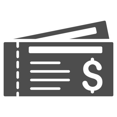 Bilet düz vektör simgesi