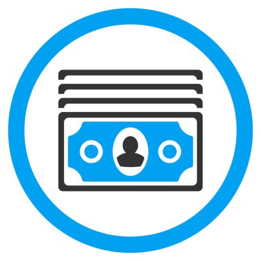 Banknot yuvarlak vektör simgesi