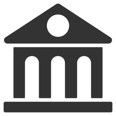 Müze binası düz vektör simgesi