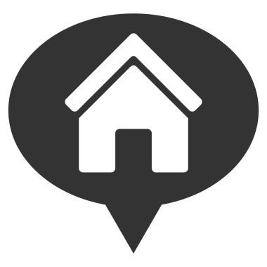 Ev bilgi balon düz vektör simgesi