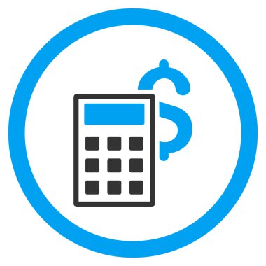 İş hesap makinesi yuvarlak vektör simgesi