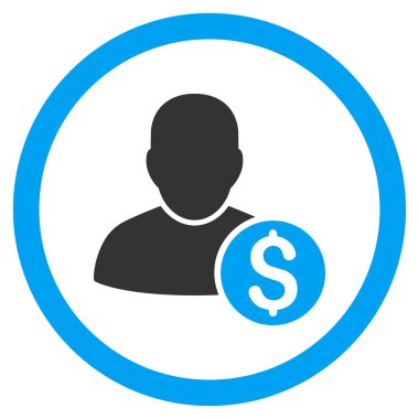 İşadamı yuvarlak vektör simgesi