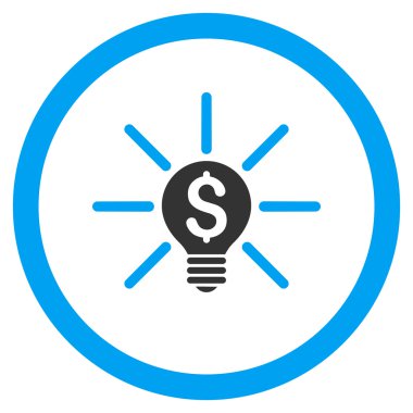 İş fikri ampul yuvarlak vektör simgesi