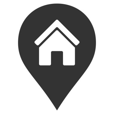 Realty harita işaretleyici düz vektör simgesi