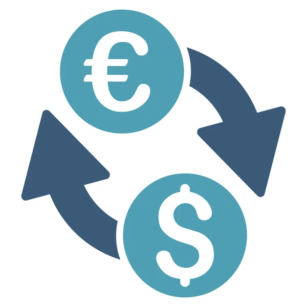 Euro dólar mudança plana vetor ícone — Vetor de Stock