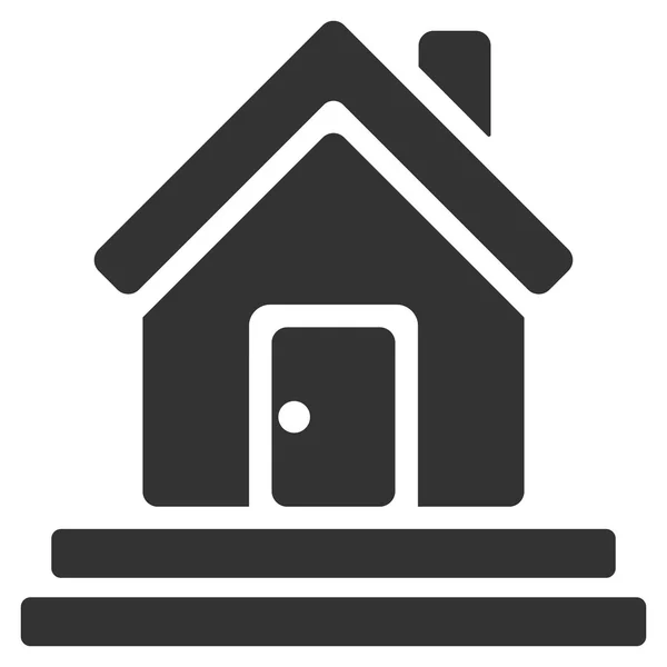 Dům přední dveře ploché vektorové ikony — Stockový vektor