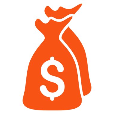 Para çantaları düz vektör simgesi