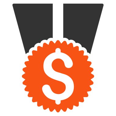 Para ödülü düz vektör simgesi