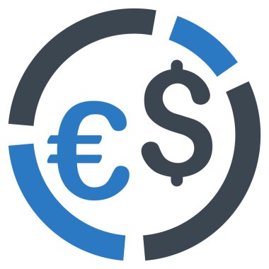 Para birimi diyagramı düz vektör simgesi