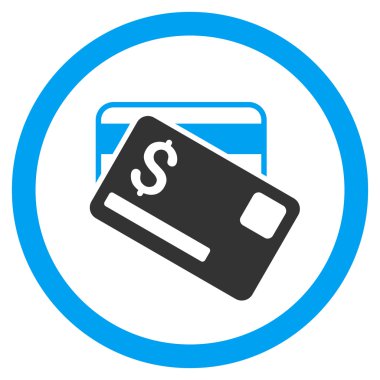 Kredi kartları yuvarlak vektör simgesi