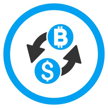 Dolar Bitcoin Borsası Yuvarlak Vektör Simgesi