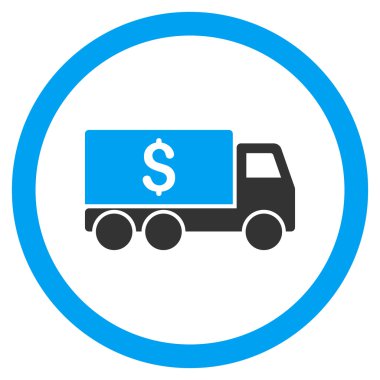 Para teslim yuvarlak vektör simgesi