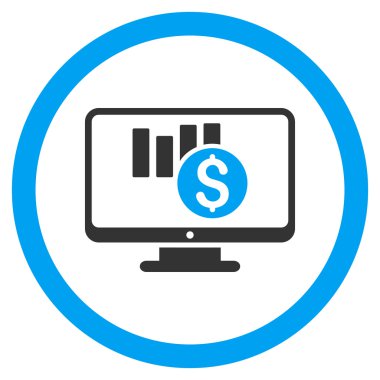 Satış grafiği yuvarlak vektör simge izleme