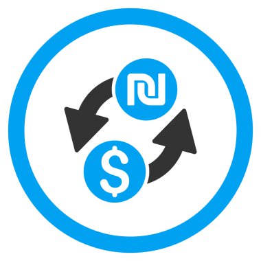 Dolar şekel Döviz vektör simge yuvarlak