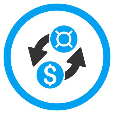 Dolar döviz vektör simge yuvarlak