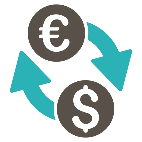Euro Dollar Changement Icône vectorielle plate — Image vectorielle