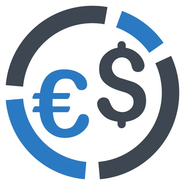 Diagramme de devises Icône vectorielle plate — Image vectorielle